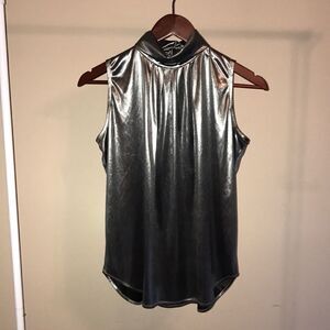 Dina Ariel Vintage Silver Sleeveless Blouse - Sz S